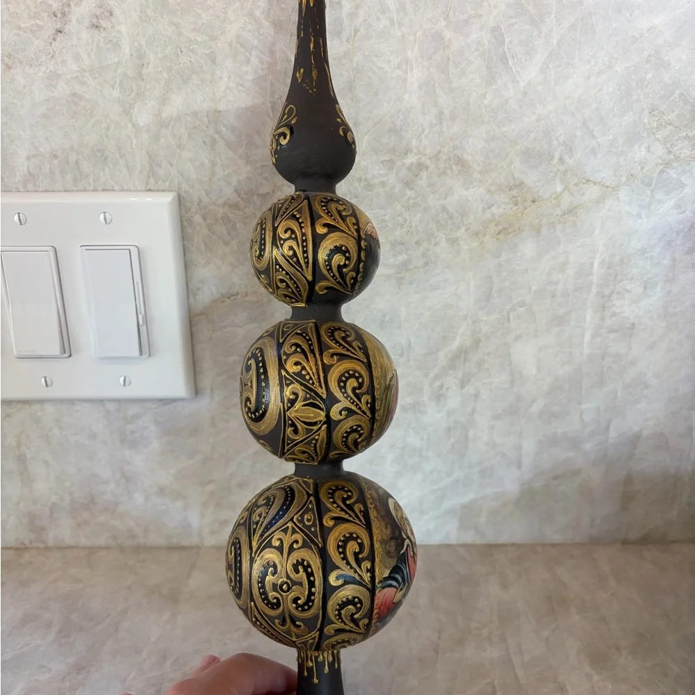 Christmas Nativity Tree topper, Hand-Painted, Metal, 17”H, New